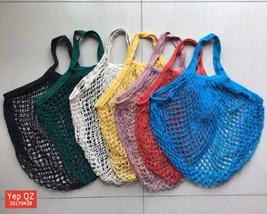 2017 Summer popular retail products cheap price light weight 100% cotton net bag shopping carry bags