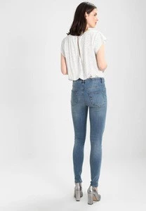 2017 wholesale ladies distresses skinny denim biker jeans