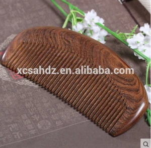 2018 China Top Quality Half Moon Shape Black Sandalwood Wood Hair Beard Comb