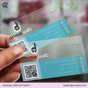 2019 high quality transparent plastic pvc business card/pvc business card printing