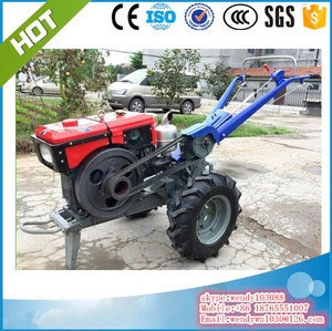 2019 hot sales walking tractor with plough and tiller and grass mower and trailer