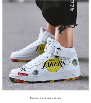 2019 New Design High-Top Mens Fashionable Air Skateboarding Shoes White Men Sports Sneaker Stock