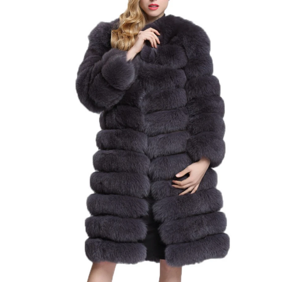 2020 Winter Furs Hot Fashions Women Winter Coat Clothing Long white Faux fox  Fur Jackets Fur Coat