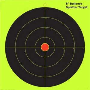 20*20cm 8 Inch Bullseye Splatter Burst Reactive Shooting Adhesive Paper Target for Shooting 10 Packs