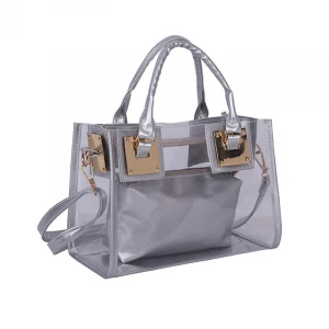 2021 2pcs MOQ Fashion Women Shoulder Bag Clear Jelly Clutch Purse Transparent Handbag