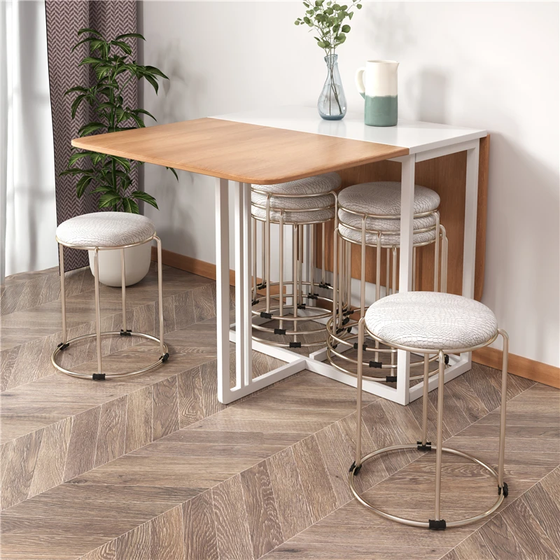 2021 modern wooden folding dinning table dining room furniture folding table and chair