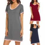 2021 Wholesale OEM ODM  Women Loungewear Womens Night Dress Modal Nightgown Girls Sleep Gown