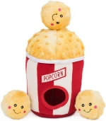 2021New Design Manufacturer OEM& ODM Plush Pop-corn Toys Interactive Squeaky Hide and Seek Plush Dog Toy