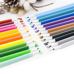 24 Colors Water Washable  Triangular Slim Barrel Color Pen Set for Kids Color Marker