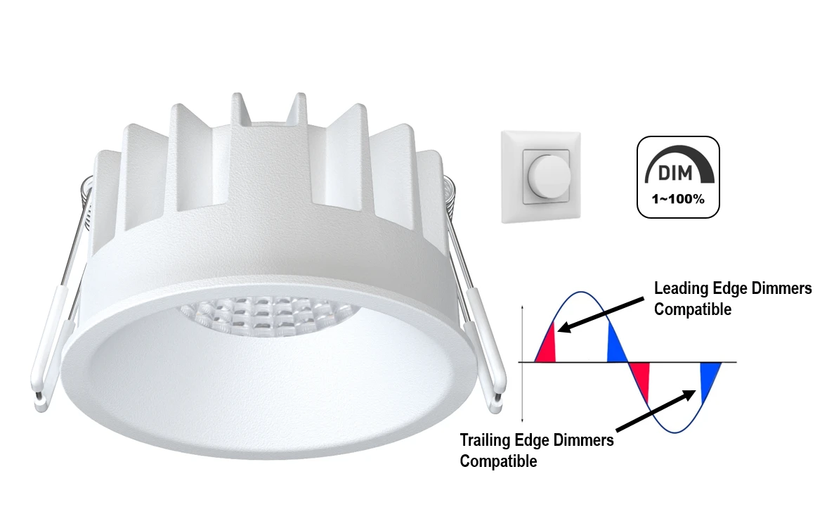 2700K 9.6W Fixed Anti-Glare Spot Light COB White 5 Year Warranty 220~240V Dimmable LED Down light