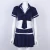 2PCS Women Lingerie Officer Policewoman Cosplay Costume Uniform Short Sleeve Crop Top with Pleated Mini Skirt Set