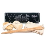 3 Piece Exfoliating Bath Set, Including Long Handled Boar Bristle Body Brush, Natural Fiber Bath Sponge & Back Scrubber Loofa