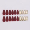 30pcs/box gold powder detachable  matte false nail tips for women