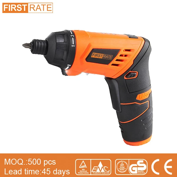 3.6V Cordless Screwdriver with Work Light Lithium Battery Rechargeable Electric Screwdriver with Bits