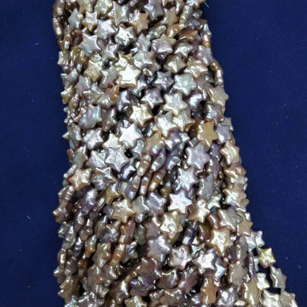 38 cm purple STAR shape baroque nature freshwater pearl in strand, loose wholesale freshwater pearl in strand,M.O.Q 3 strand