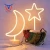 Import 3AA battery powered led neon lights star lightning signs for bedroom decoration warm white from China