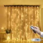 3M LED Curtain Fairy Lights Remote Control USB String Lights Christmas Decoration For Home Bedroom Wedding Party Holiday Lights