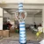 3m tall inflatable pillar with LED lights for barbershop outdoor advertising