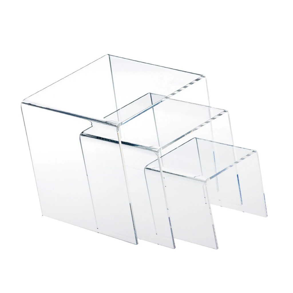 3pc Per Sets Clear Acrylic Display Risers Retail and Jewelry Display Table Stands Product Holders