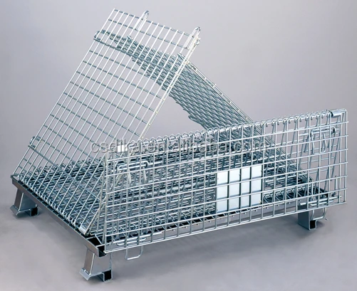 4 side metal stacked warehouse roll lockable cage and container