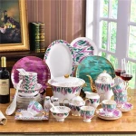 58 Pieces Luxury China Factory Ceramic Restaurant Dinnerware set plates dinnerware sets ceramic for sell
