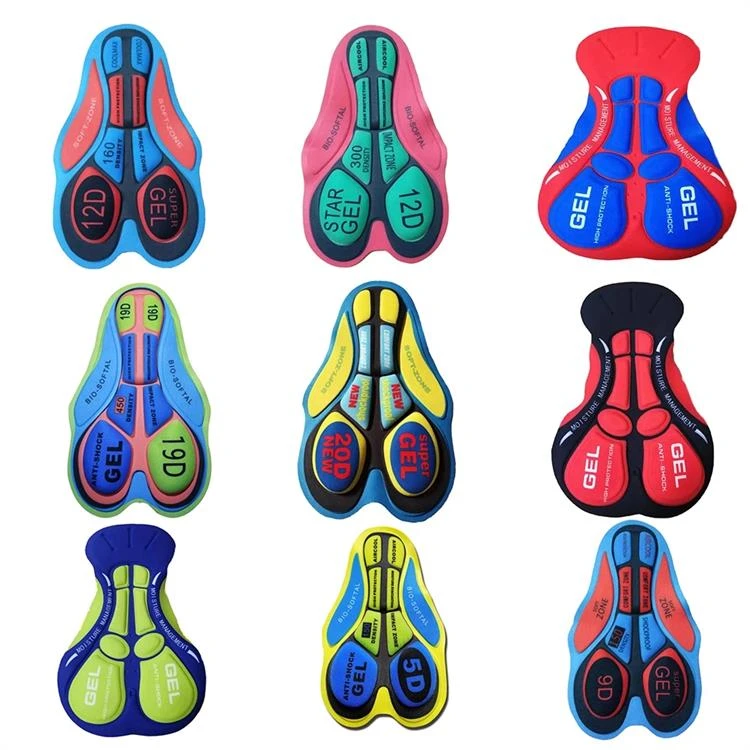 5D 9D 12D 19D 20D Breathable Bike seat cover Riding Gel Cushion Cycling Shorts Pad Cycling gel pads