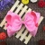 Import 6&quot;Large Rainbow Ribbon Twisted Hairbow with Rhinestone Diamond Alligator Clip from China