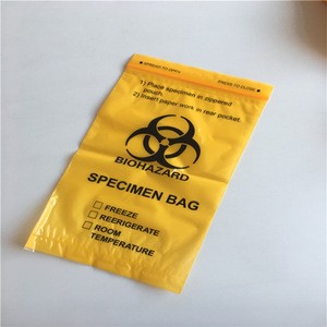 6x9Inch  zipper biohazard zip lock specimen bag for lab