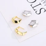 925 Sterling Silver Geometric Buckles Drop Earrings Ins Style Simplicity Earrings Fashion Jewelry Accessories