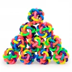 9cm Large Rubber Ball Pet Toy Ball Colorful Bell Weaving Ball Pet Toy