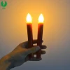 AAA Battery Powered Plastic Taper Candle with Yellow Led Candle Light