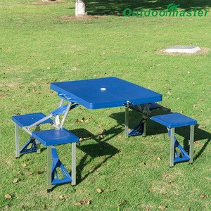 ABS plastic folding picnic table and chair with a cooler table