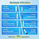 Adjust TDS Value 3.5L Water Tank Supply Mineral Alkaline Purified Water 8 Stage RO Water System Reverse Osmosis With Faucet
