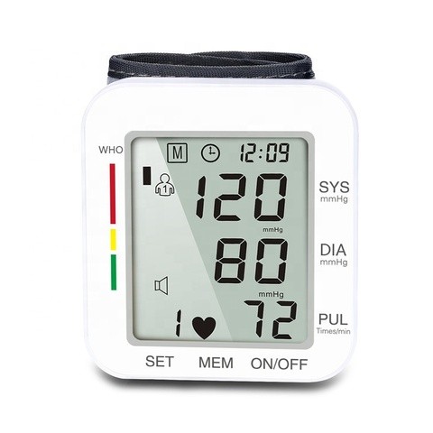 adjustable cuff sphygmomanometer wrist blood pressure monitor with CE
