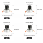 Adjustable Spot ceiling light High quality 5/9/15/25/35w recessed cob 4 inch led downlight customized showcase led spolight