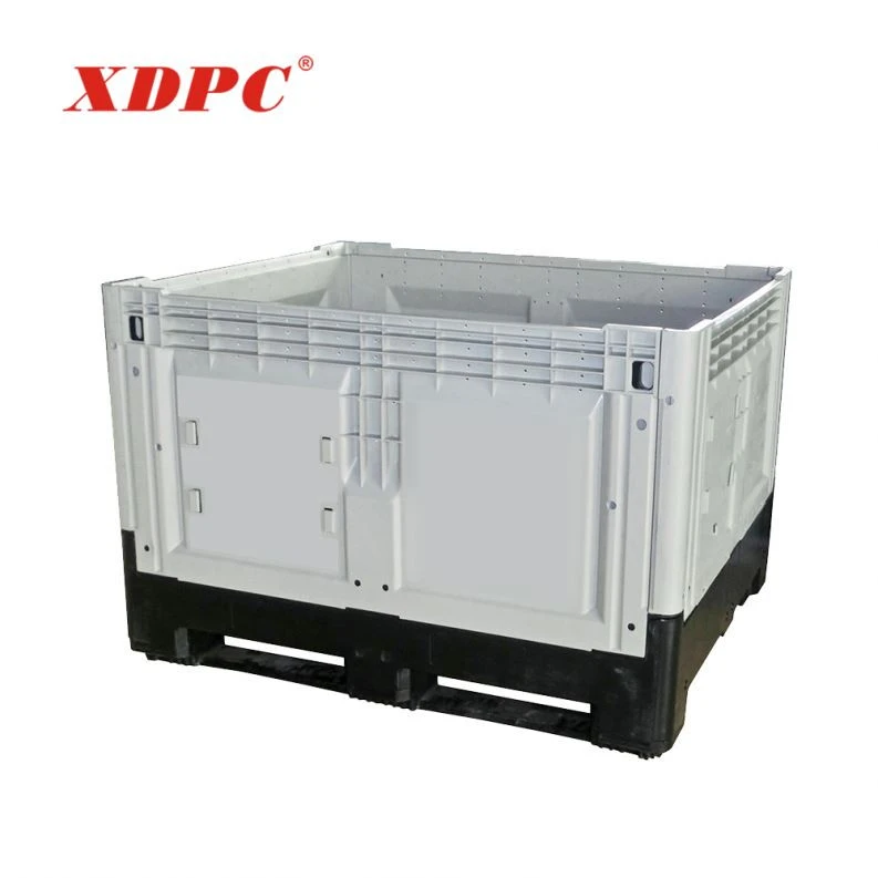 agriculture stackable foldable collapsible heavy duty plastic fruit meat storage crates
