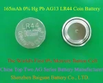Alkaline Manganese Button Cell 0% Hg Pb AG13 LR44 Battery for Watch/Calculator