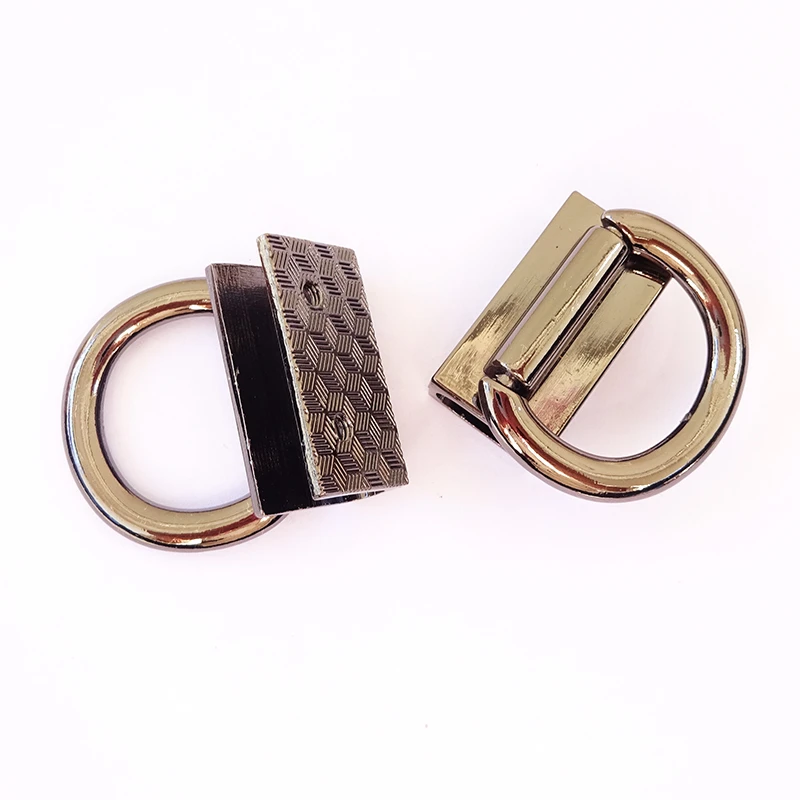 Alloy D Ring Buckle Bag Chain Metal Screw Clasp Slide Clip Purse Strap Connector