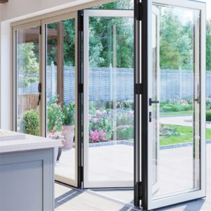 Aluminum Bifold Door double tempered insulated glass security doors