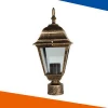 ancient style high quality short pillar light for door fence with crystal cover.