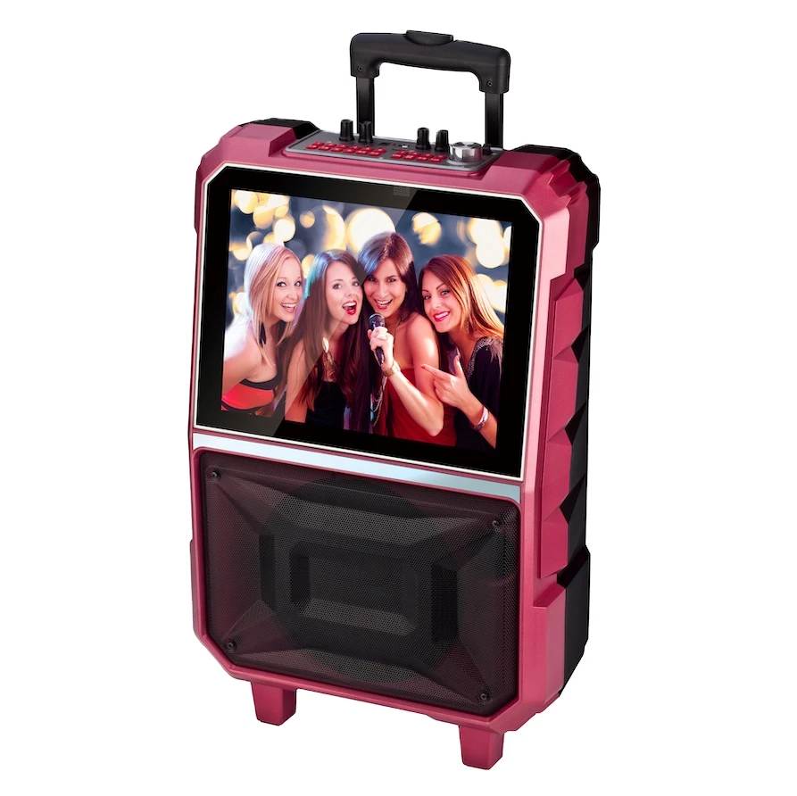 Android smart system touch screen bluetooth Multifunction WIFI Video trolley speaker with 14 inches display screen karaoke party