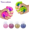 Anti Stress Face Reliever Squishy Mesh Grape vent Ball Autism Mood Healthy Bubble LED Squeeze Relief ADHD Toys  Pressure Gifts