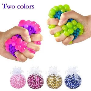 Anti Stress Face Reliever Squishy Mesh Grape vent Ball Autism Mood Healthy Bubble LED Squeeze Relief ADHD Toys  Pressure Gifts