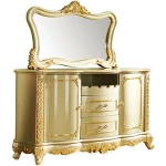 antique luxury dining room furniture gold wooden mirrored sideboard