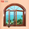 Arched Wooden Pattern Awning Window With Double Glazing Glass Wholesale teak wood window design