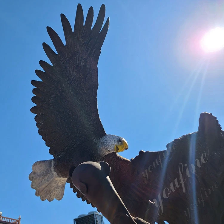 Art Animal Sculpture Cast Bronze Eagle Statue Metal Craft Gift