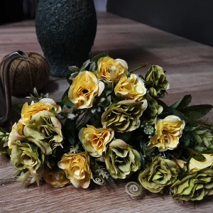 Artificial Colored Rose Wholesale Cheap Bouquet Romantic Silk Decorative Flowers
