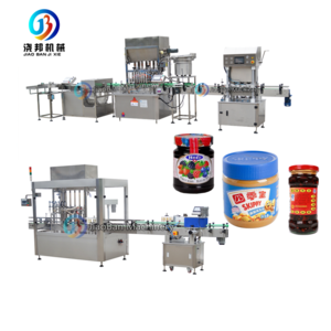 Automatic glass jar filling capping machine Hot sauce/peanut butter or baby puree bottling line