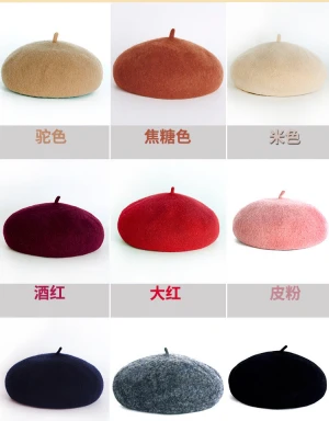 Autumn/winter Korean Version Of Versatile Wool Beret Lady Retro Woolen Casual Painter Hat day Minimalistic Bud Hat Trend