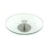 Bakeware Wedding Round Revolving Cup Cake Decorating Tools Smoother Turntable Stand Metal Rotating Base Clear Glass Cake Stand